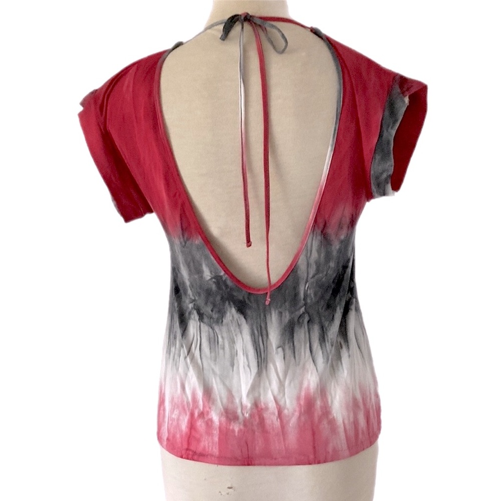 Vintage QUBA silky stretch tie dye top low back - Picture 1 of 11